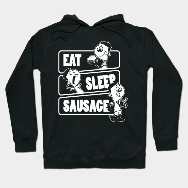 Eat Sleep Sausage Repeat - Sausages food lover print Hoodie by theodoros20